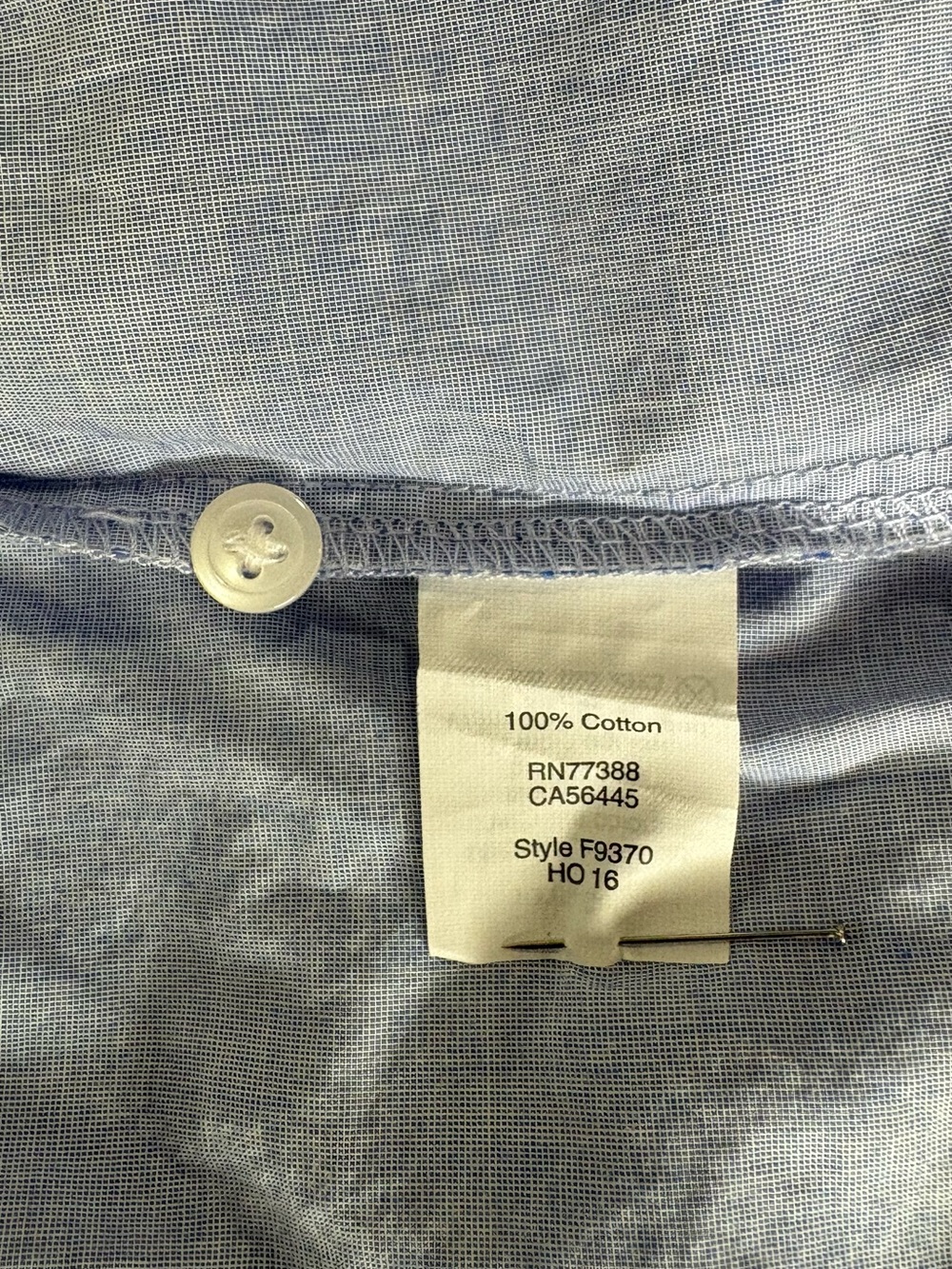 Madewell 100% Cotton Blue Peplum Button Front Blouse Size Large - Picture 7 of 8